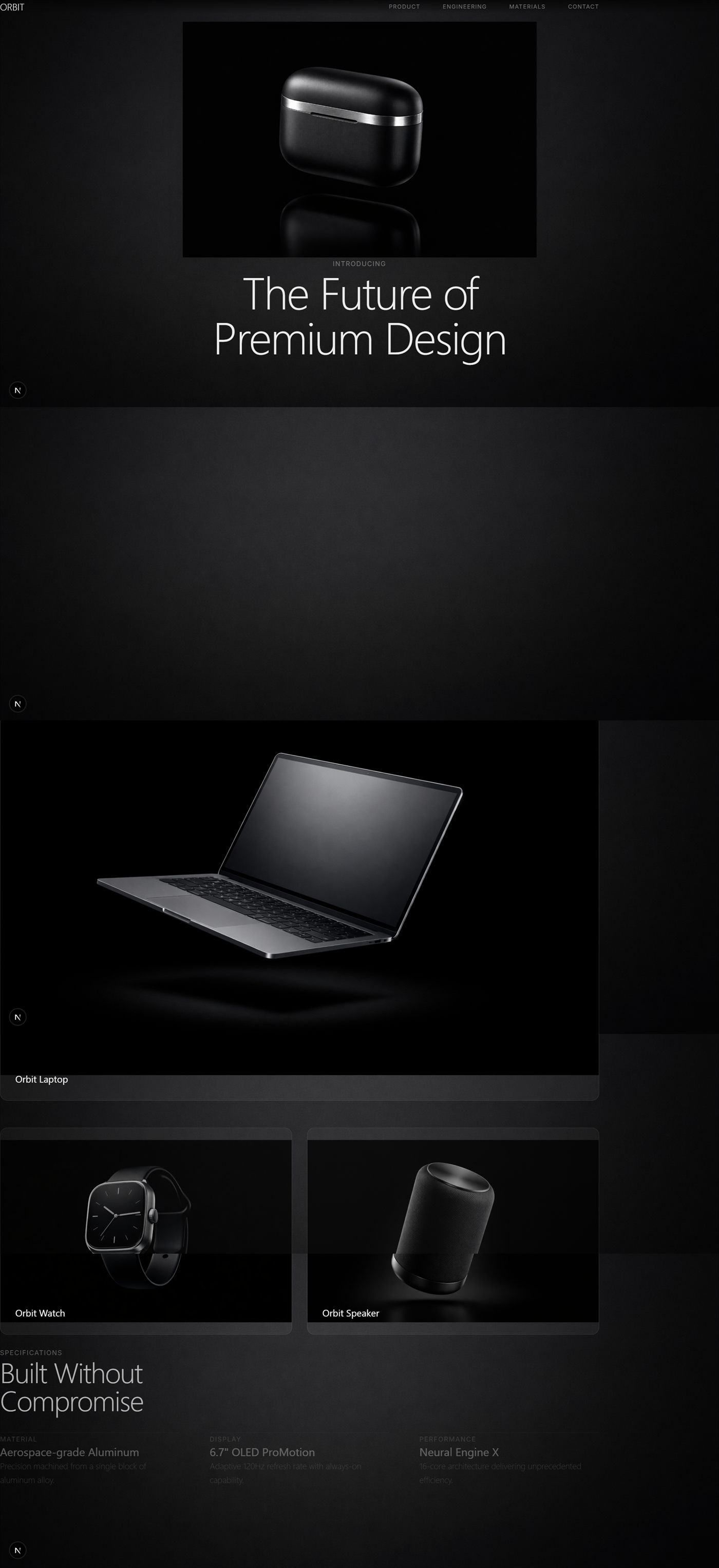 Screenshot der Website Orbit