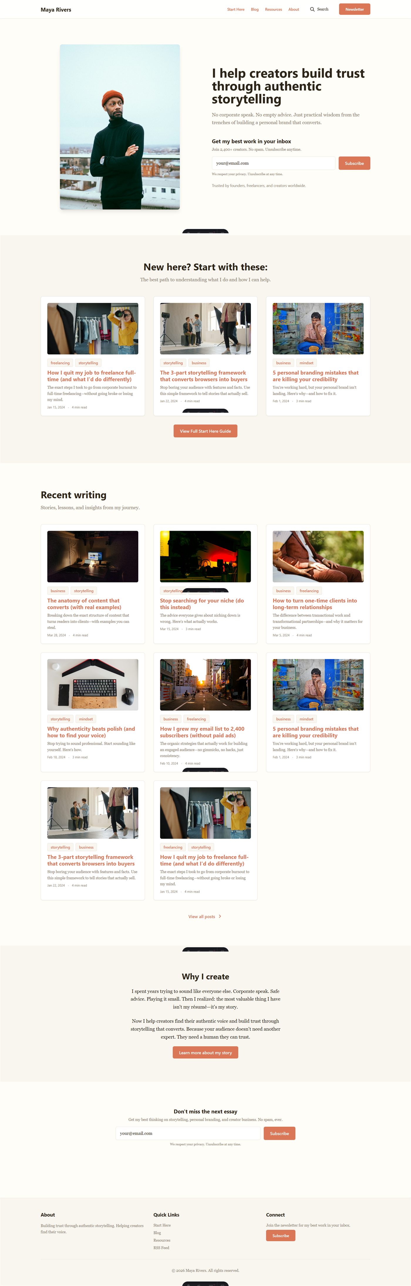 Screenshot der Website Personal Brand