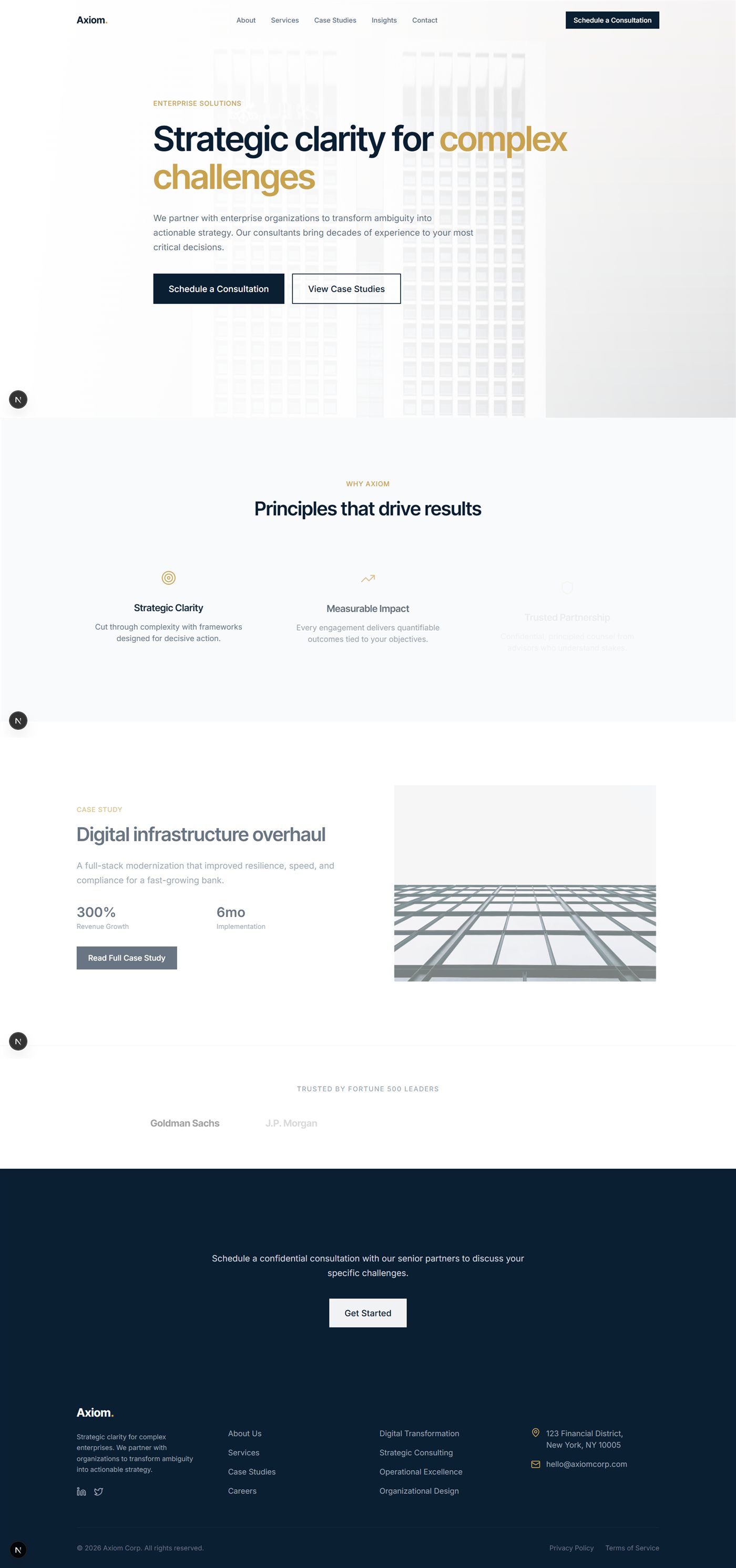 Screenshot der Website Axiom