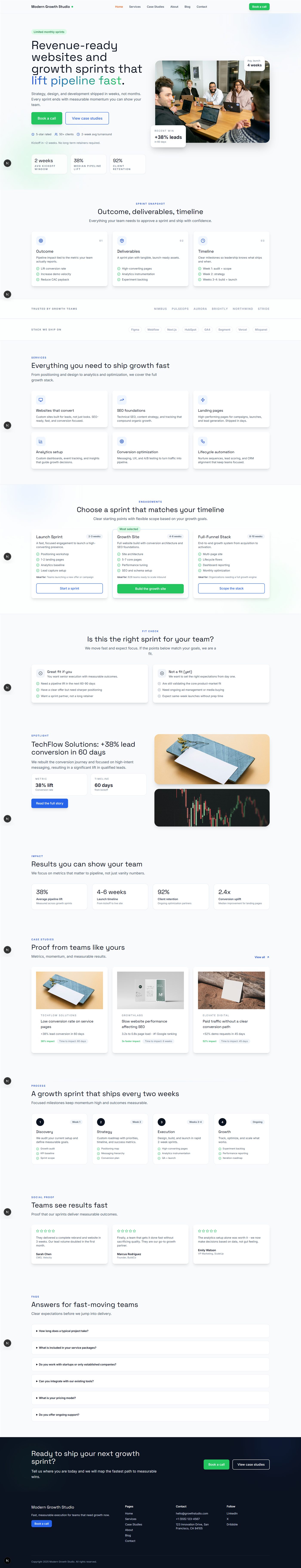 Screenshot der Website Modern Growth Studio