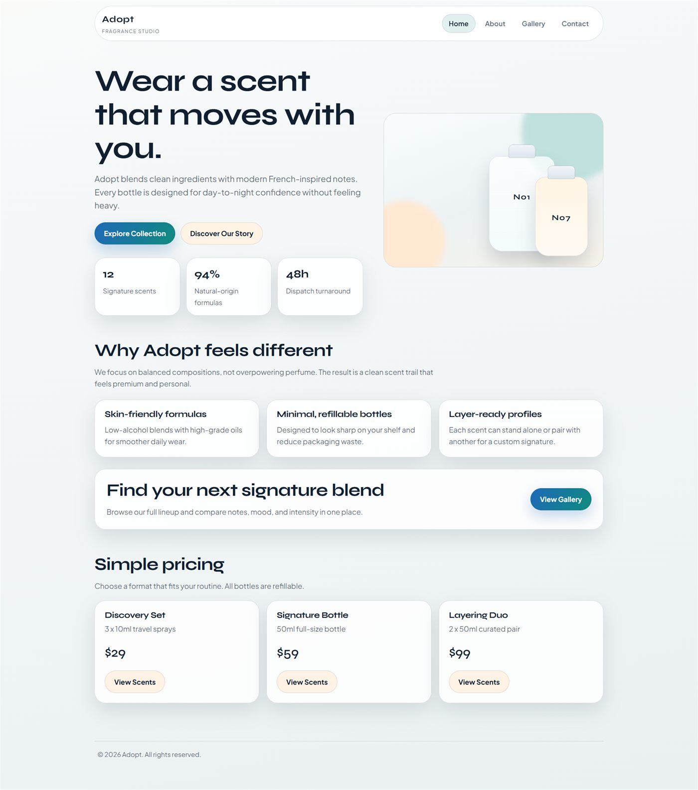 Screenshot der Website Adopt