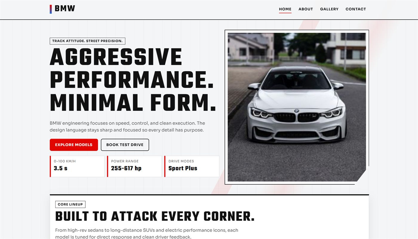 Screenshot der Website Automotive Concept