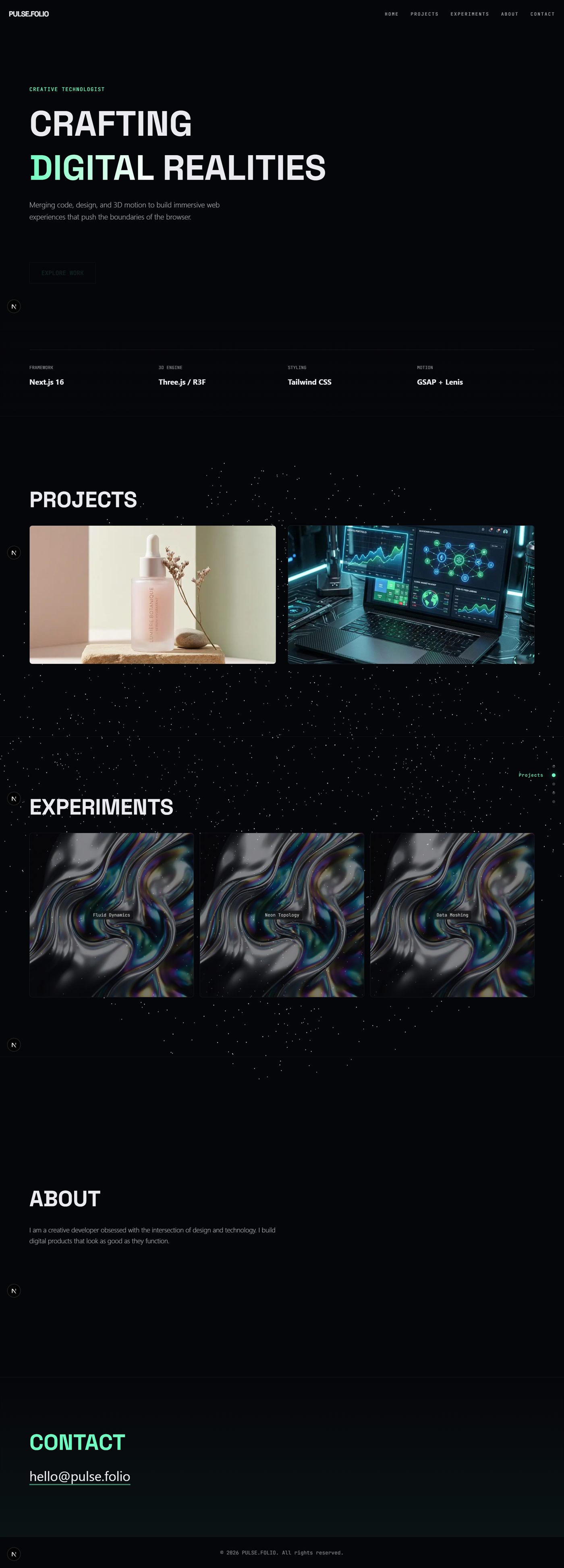 Screenshot der Website PULSE.FOLIO