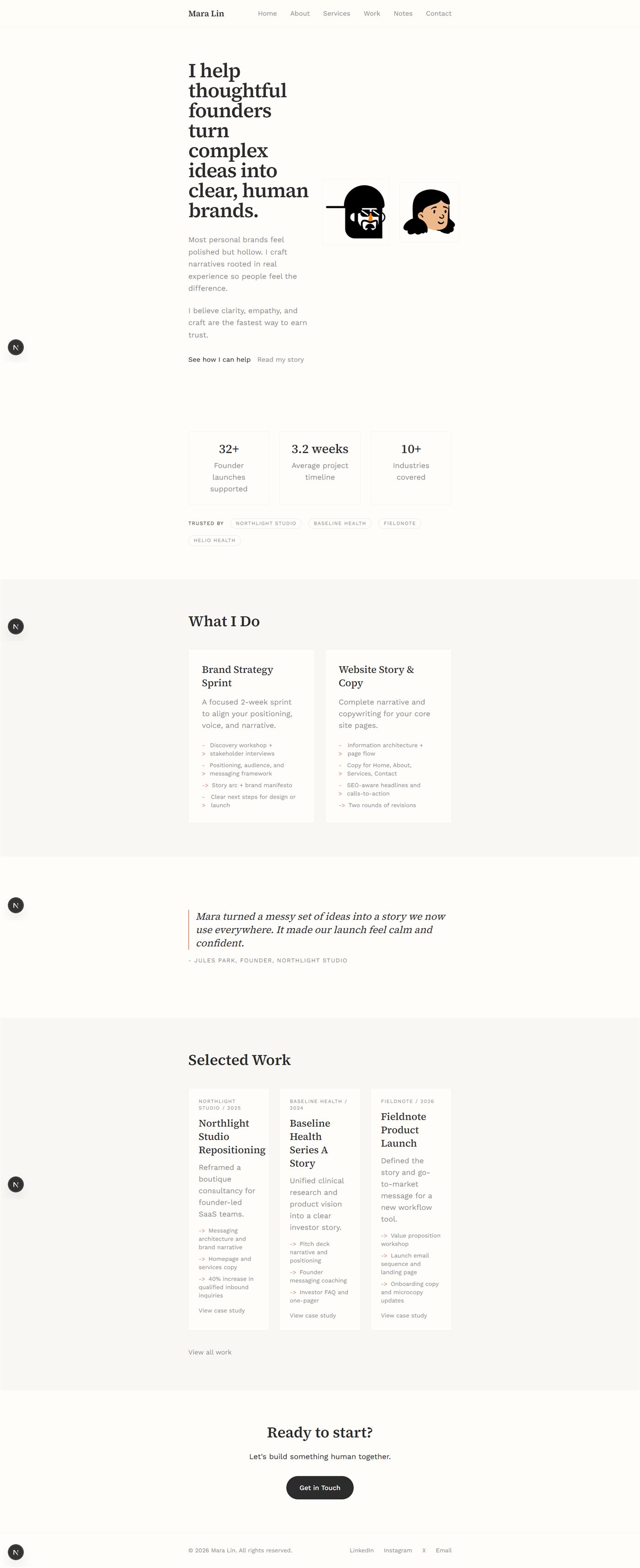 Screenshot der Website Human CV